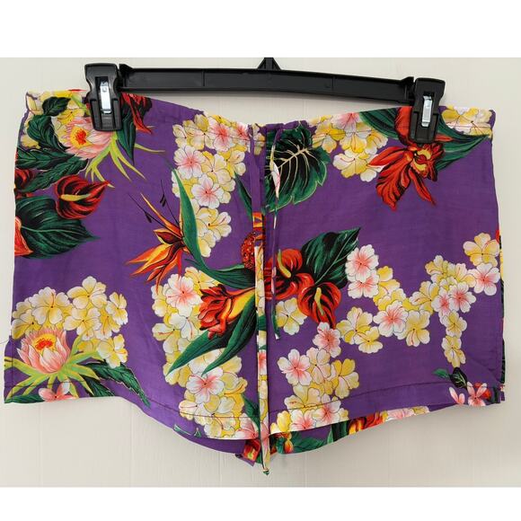 OP Ocean Pacific Sunwear 90s Y2K Drawstring Hawaiian Sleep Shorts Size Large - Picture 2 of 5